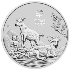 1<sub>oz</sub> Perth Mint Lunar Goat Silver Coin
