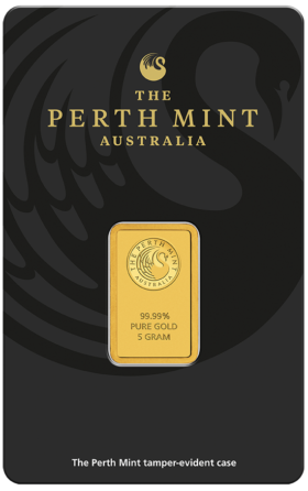 5<sub>g</sub> Perth Mint Kangaroo Gold Minted Bar