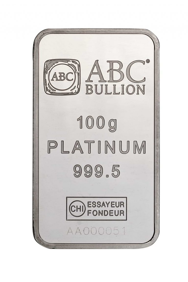 100<sub>g</sub> ABC Platinum Minted Bar