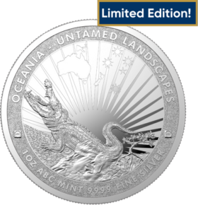 1<sub>oz</sub> ABC Untamed Landscapes The Crocodile Silver Coin